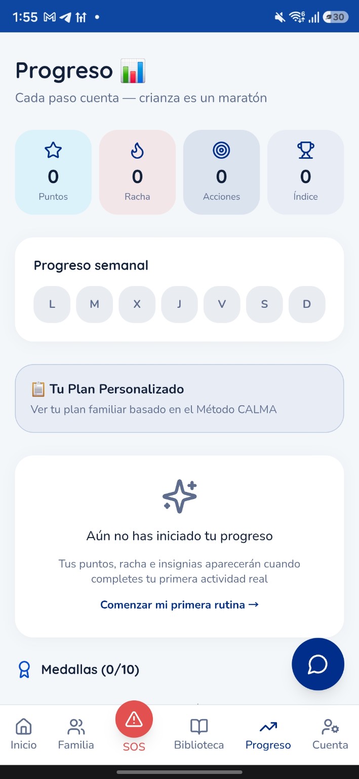 Progreso dentro de la app de LUZON Formation
