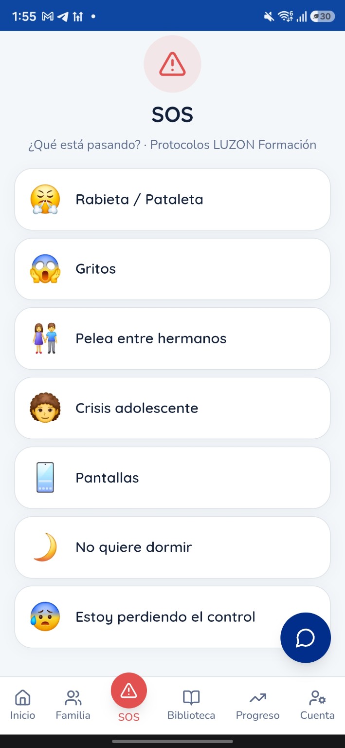 Protocolos SOS dentro de la app de LUZON Formation