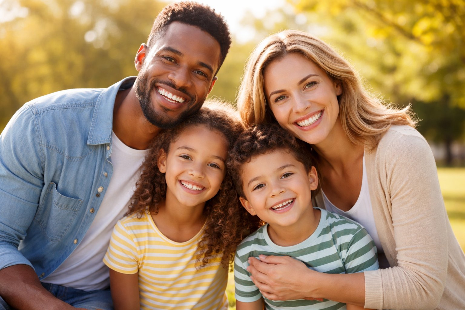 Familia feliz — el resultado de una crianza con calma